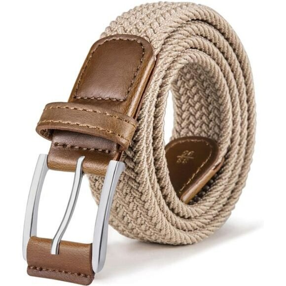 Mens Stretch Woven Belt Braided Web Belt for Golf Casual Jeans Pants 1 3 8 - Picture 1 of 7